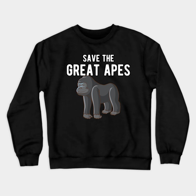 Great Ape - Save great apes Crewneck Sweatshirt by KC Happy Shop